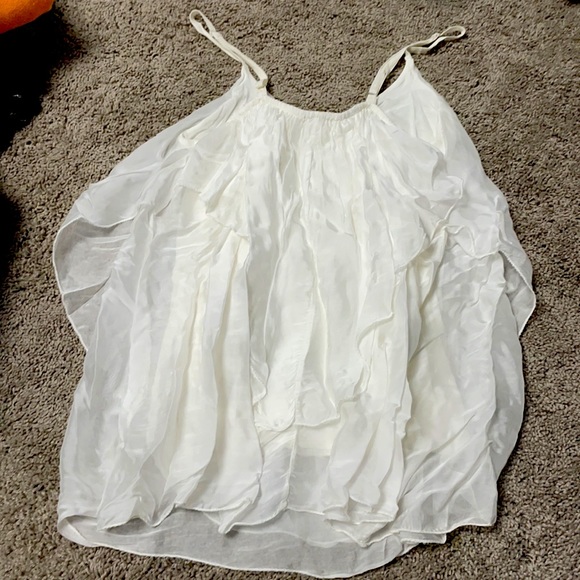 Silk White Blouse Small - Picture 2 of 2